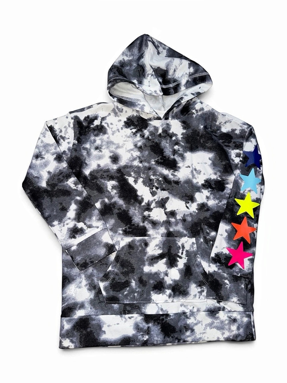 PLACE Kids Tie-Dye Star Sleeve Hoodie Size 7/8 Like New